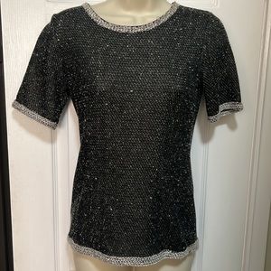 CAbi Short Sleeve Tweed Shell XS